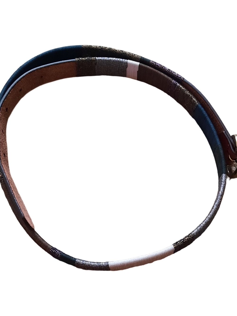 Coldwater Creek Striped Wrap Belt in Black, White and Blue